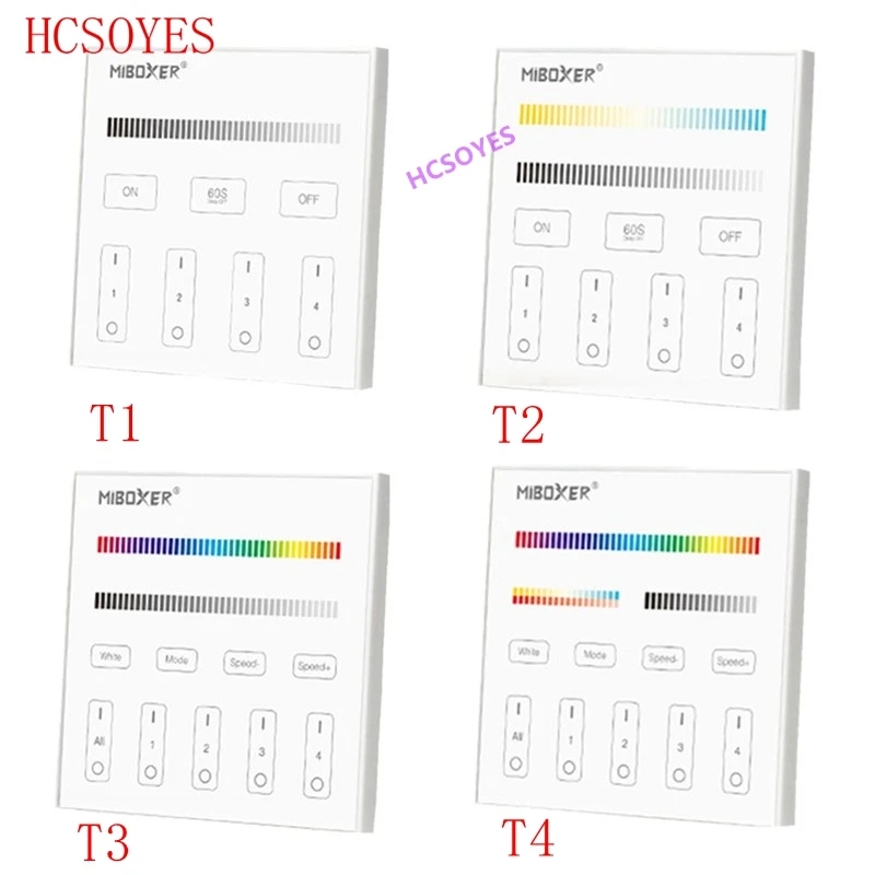 MIBOXER 2 4G Беспроводной T1/T2/T3/T4 яркость/CT/RGB/RGBW/RGB + CCT светодиодный смарт Панель