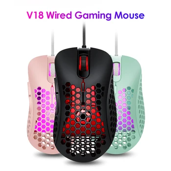 

USB Wired Gaming Mouse with Six Adjustable DPI 6 Button Honeycomb Hollow Ergonomic Design Gamer Mice for PC Desktop Laptop