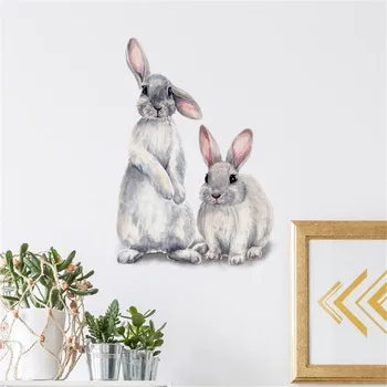 

Cute Rabbit Wall Sticker Removable Pvc Bedroom Background Wall Sticker Halloween Door Living Room Festival Decoration Decals