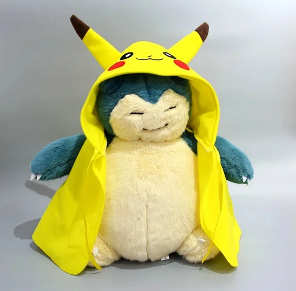 TAKARA TOMY Покемон 30 см косплей Пикачу коричневый Eevee плащ Snorlax животных плюшевые игрушки для детей