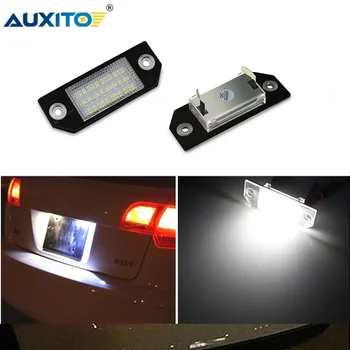 

2pcs Error Free Car LED License Number Plate Light For Ford Focus 2 C-Max C MK2 Auto Lamp 6W 12V 24 LED 6000K White Light