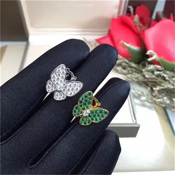 

Elegant Hot Brand Butterfly Women Stud Earring With Clip Back 100% Sterling Silve Set Zirconia Stone Original Bijoux Gifts