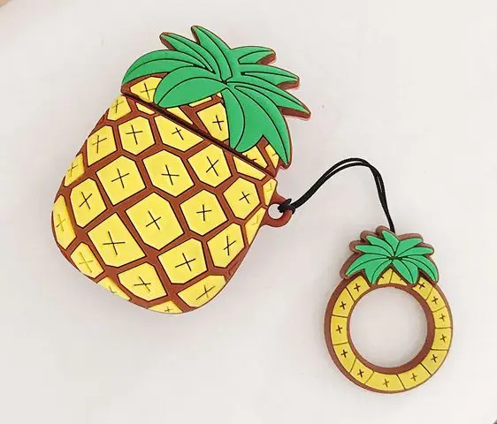 Pineapple And Rope Милый мультяшный Ститч Микки Минни мягкая кукла из силикона чехол для Apple Airpods чехол беспроводной Bluetooth игрушечные наушники история крышка - Цвет: Pineapple And Rope