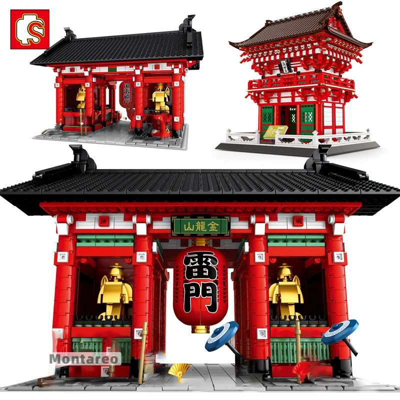 Sembo Moc Japanese City Street View Sensoji Kiyomizu Temple House Model