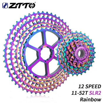 

ZTTO MTB 12 Speed 11-52T SLR2 Ultralight Cassette Colorful Rainbow k7 HG Compatible Bike12S 12V 52T CNC Freewheel For HG Hub