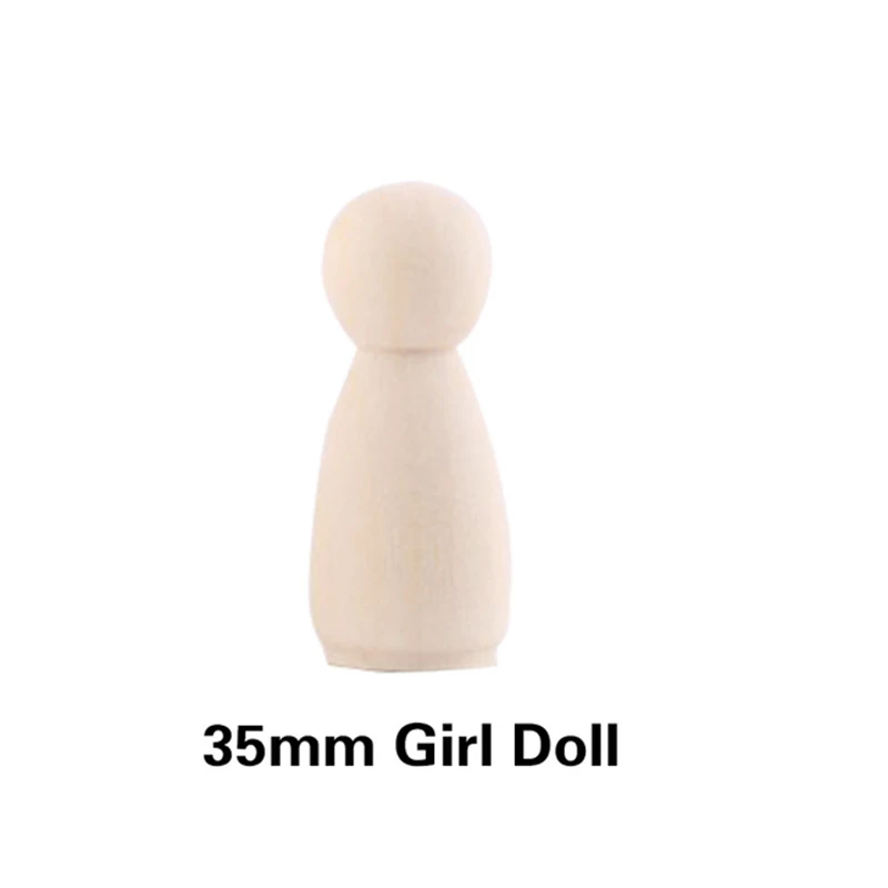 Let's Make 10PCS 65mm,55mm,43mm,35mm Wooden Peg Dolls Girl Boy Wood Dolls Kids Room Decor DIY Unfinished Wooden Peg Dolls 8