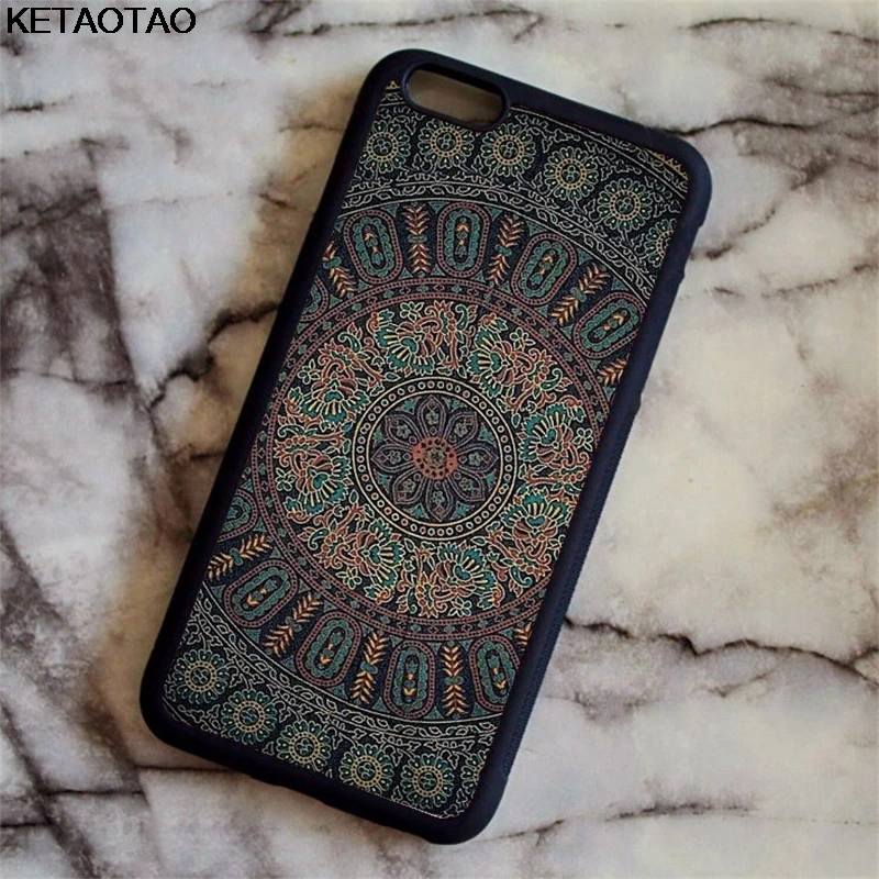 KETAOTAO принтом «Мандала» чехлы для телефонов с изображением цветов для samsung S3 S4 S5 S6 S7 S8 S9 NOTE 4 5 7 8 чехол мягкий резиновый чехол из ТПУ силикона - Цвет: Коричневый
