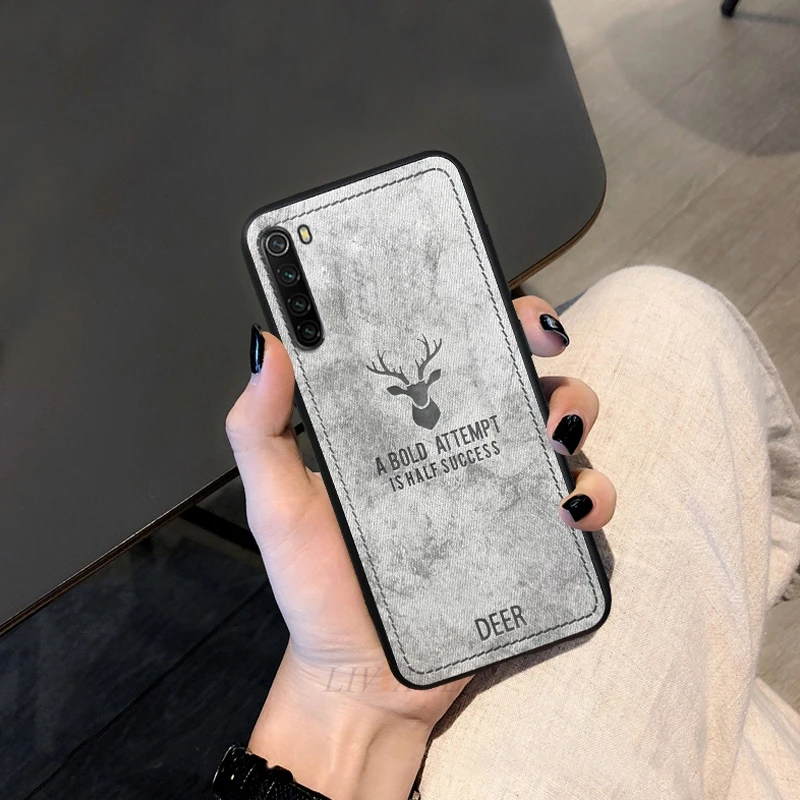 deer gray Олень ткань чехол для телефона на для Xiaomi Redmi Note 8 pro note8 глобальной Винтаж кожаный TPU задняя крышка fundas coque Xiaomi note 8 - Цвет: deer gray