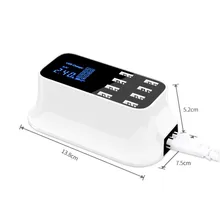 Смарт-8-портовый USB кабель для мобильного телефона для Зарядное устройство безопасности Охрана окружающей среды ЖК-дисплей Дисплей адаптер