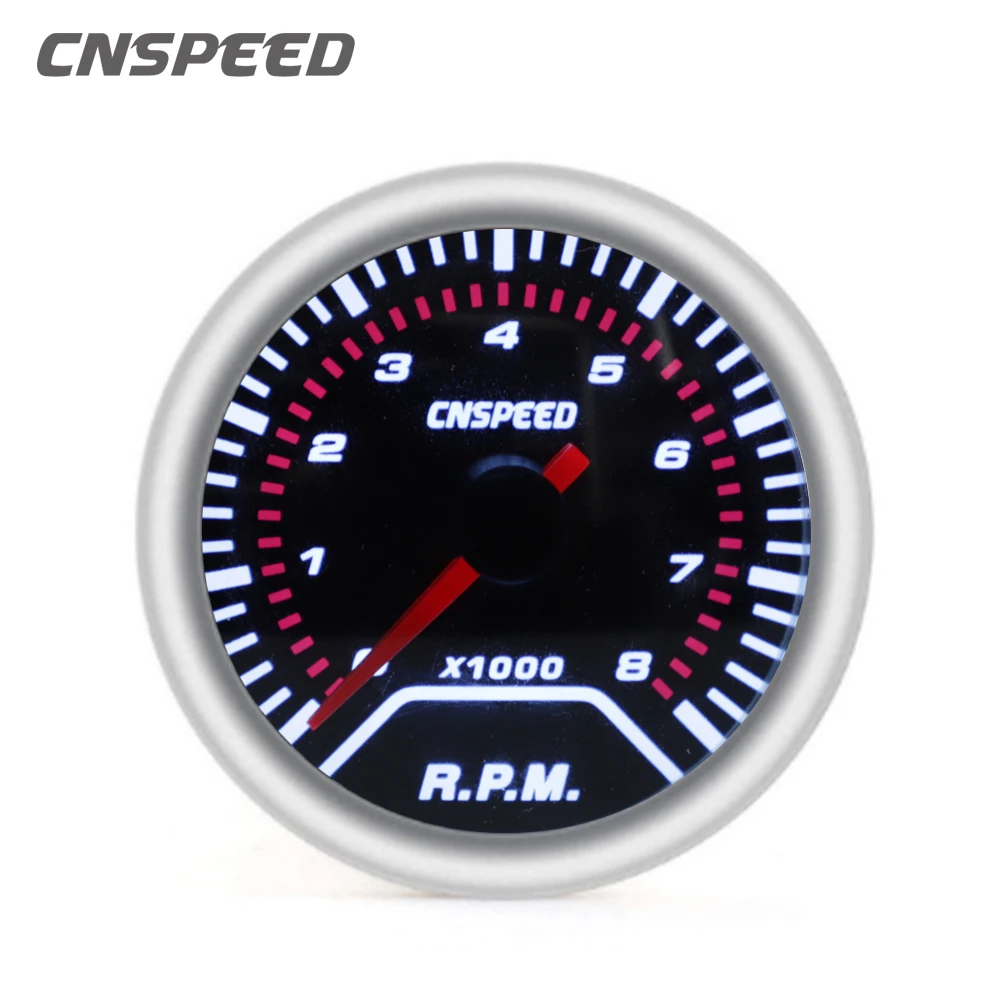 車のタコメーター 0 8000 Rpmメーター 2インチ 52mmユニバーサルカーエンジン 白色ledポインター Rpm 12v ガソリン Tachometers Aliexpress