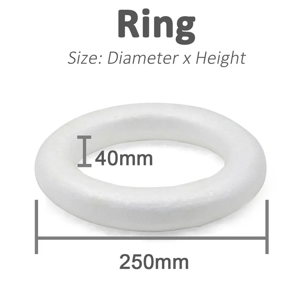 Рождественское кольцо из пенополистирола пенополистирол полукольцо для рукоделия аксессуары украшения для вечеринок ручной работы разные размеры на выбор - Цвет: Ring  250x40mm