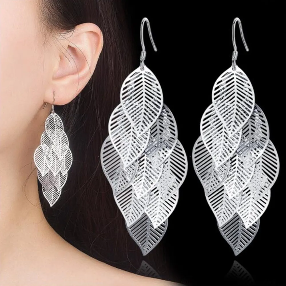 Jewelry Earring Hanging NEHZY Long-Tassel Maple-Leaf 925-Sterling-Silver Retro High-Quality