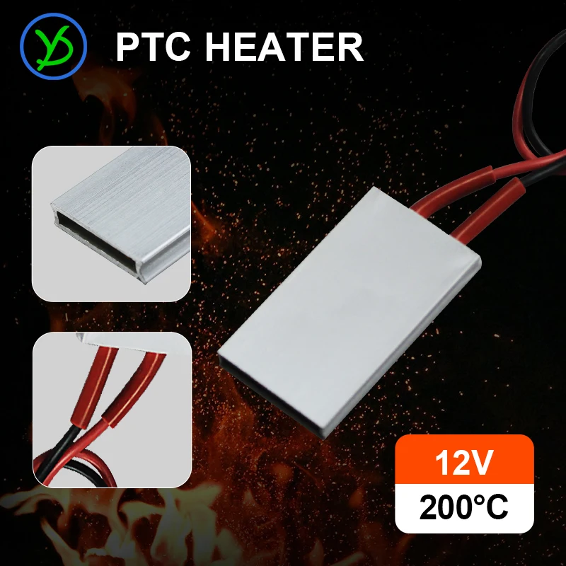 50*28.5mm 12V 200&deg;C Thermostatic Egg Incubator Heater PTC Heater Heating Element Plate Constant Temperature