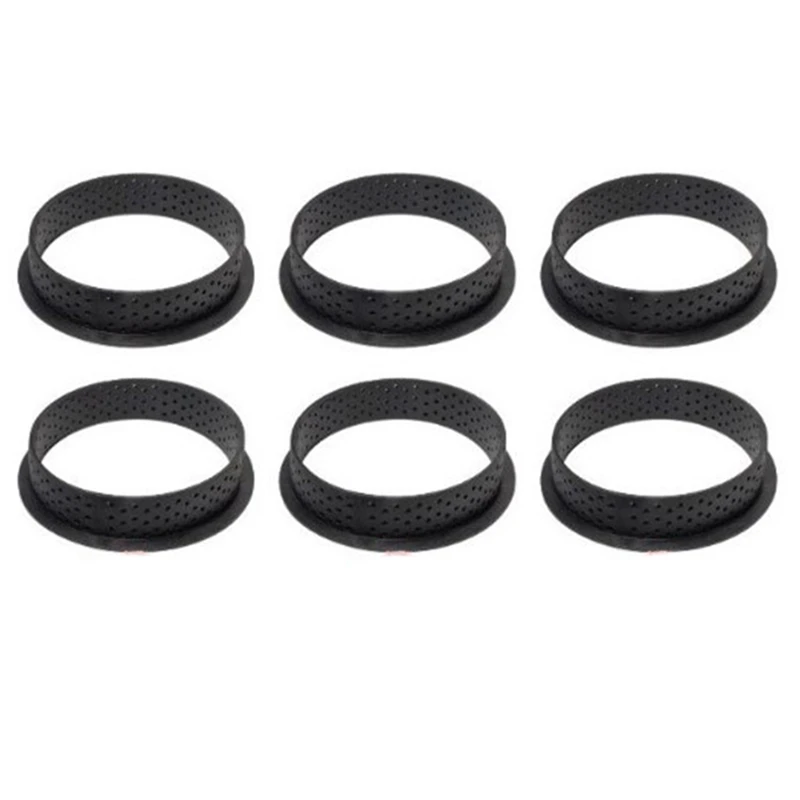 

6Pcs Round Shape Mousse Circle Cutter Decorating Tool French Dessert DIY Cake Mold Perforated Ring Non Stick Bakeware Tart