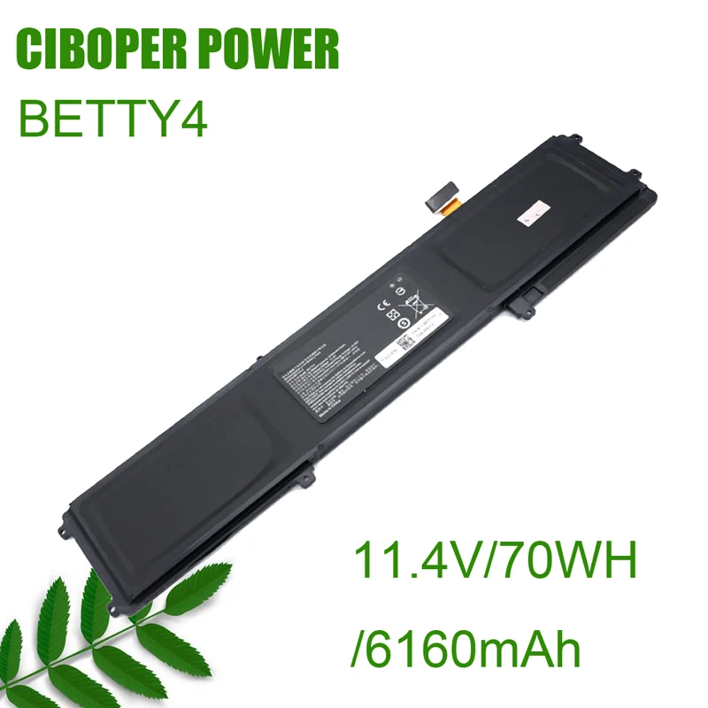 

CP Laptop Battery BETTY4 11.4V/70Wh/6160mAh For Blade 2016 14" V2 Series RZ09-0195 RZ09-0165 RZ09-01953E72 RZ09-01952E31