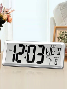 

Living Room Electronic Wall Clock Modern Design Minimalist Wall Clock Automatic Silent Digital Zegar Scienny Wall Watch JJ60WC