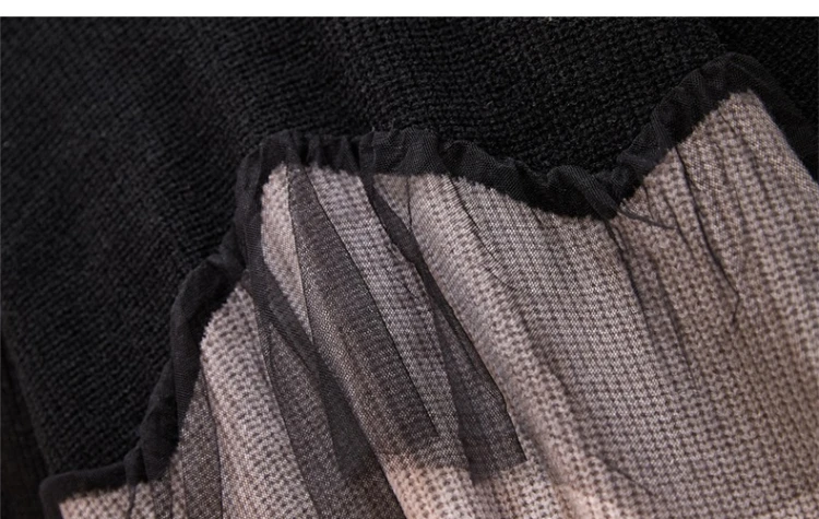 XL-4XL размера плюс, женский свитер, зима, модный, сетчатый, с оборками, в стиле пэчворк, с длинным рукавом, свободный, Повседневный, вязаный, вязанный, пуловер