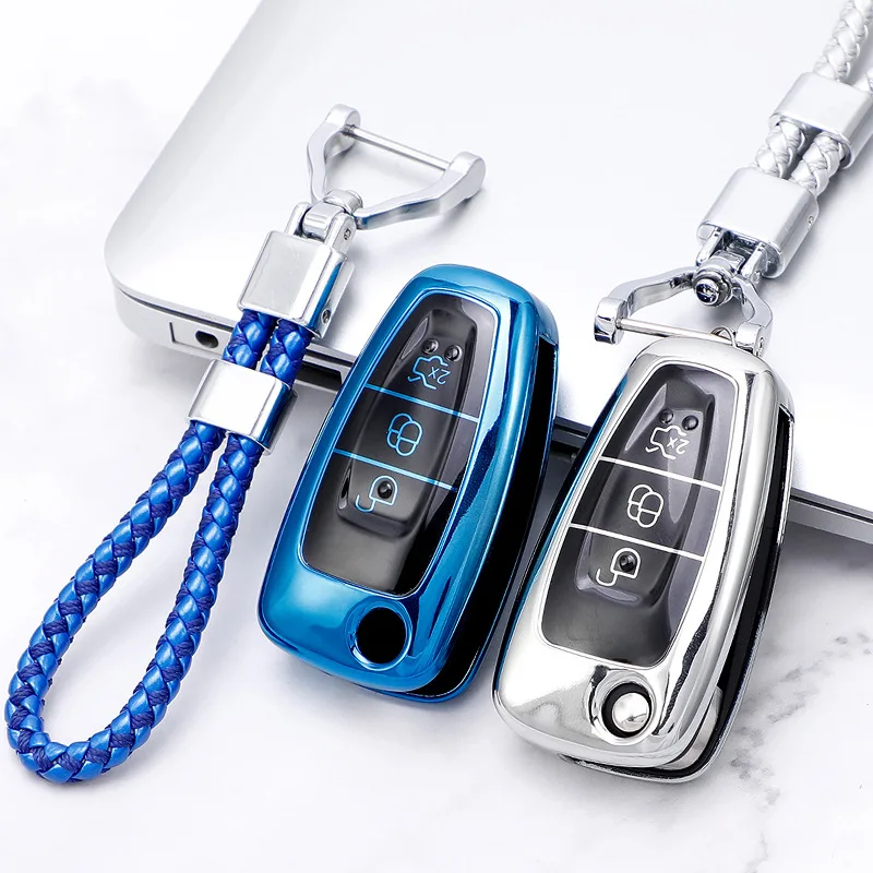 

Soft TPU car key case for Ford Ranger C-Max S-Max Focus Galaxy Mondeo Transit Tourneo Custom Remote Key Shell Key Case keychain
