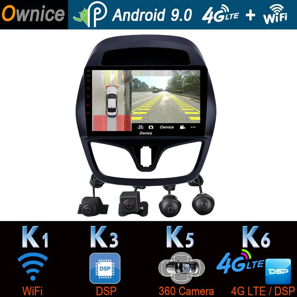360°Pano ram ic Android 9,0 4G ram+ 64G rom gps Auto CarPlay SPDIF DSP Автомобильный плеер для Chevrolet Spark Beat Matiz- радио