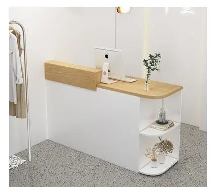 Clothing store cashier counter women's clothing store small bar table simple modern beauty salon front desk arc reception desk