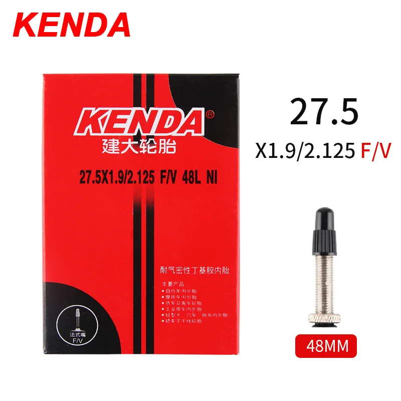 27.5x1.9-2125-48L-FV 2 шт. Kenda ниппелем для горного велосипеда дорожный велосипед шины реагенты обогащения бутил резиновая камера велосипедной шины 26/27. 5/29/700c ультралегкий, нержавеющий ниппель камеры высокого давления к клапану Шредера трубки - Цвет: 27.5x1.9-2125-48L-FV