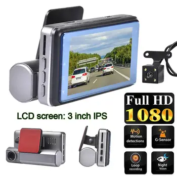 

Driving Recorder Car DVR Dash Camera 3 Inch LCD Screen 1080P HD Video Night Vision Dashcam G-Sensor Parking Monitor