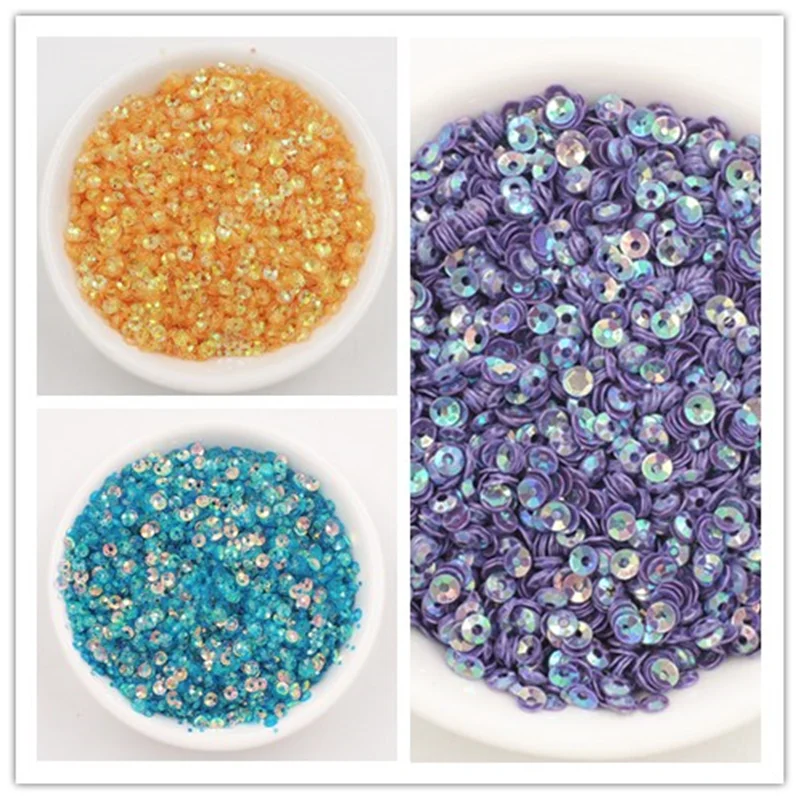 3mm Cup Round Loose Sequins PVC Paillettes Sewing Wedding Craft DIY Woman Dance Shinning Lentejuelas Accessories 10g/lot