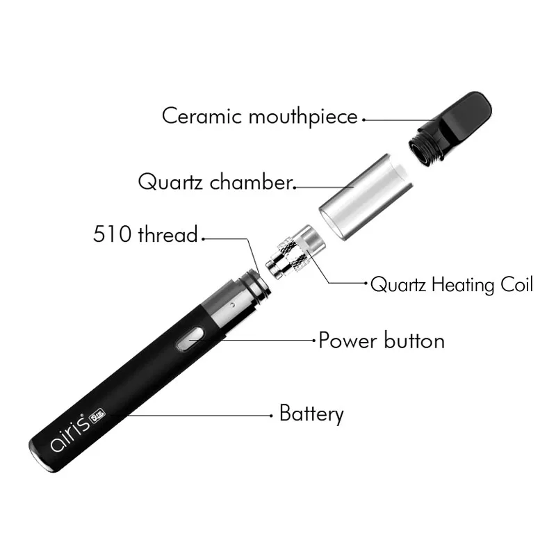  AIRISTECH airis Qtip Wax Vaporizer Portable Vape Pen Kit Quartz Hearting Ceramic Dip Tip Mouthpiece