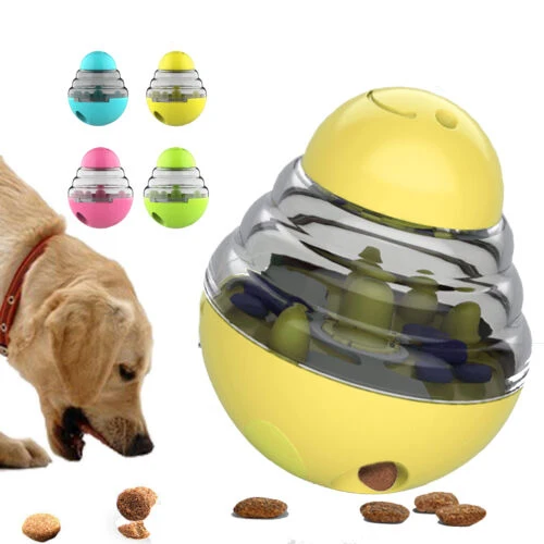 

Interactive Dog Cat Food Treat Ball Toy Pet Funny Shaking Leakage Food Container Puppy Slow Food Bowl Feeder Pet Tumbler Toys