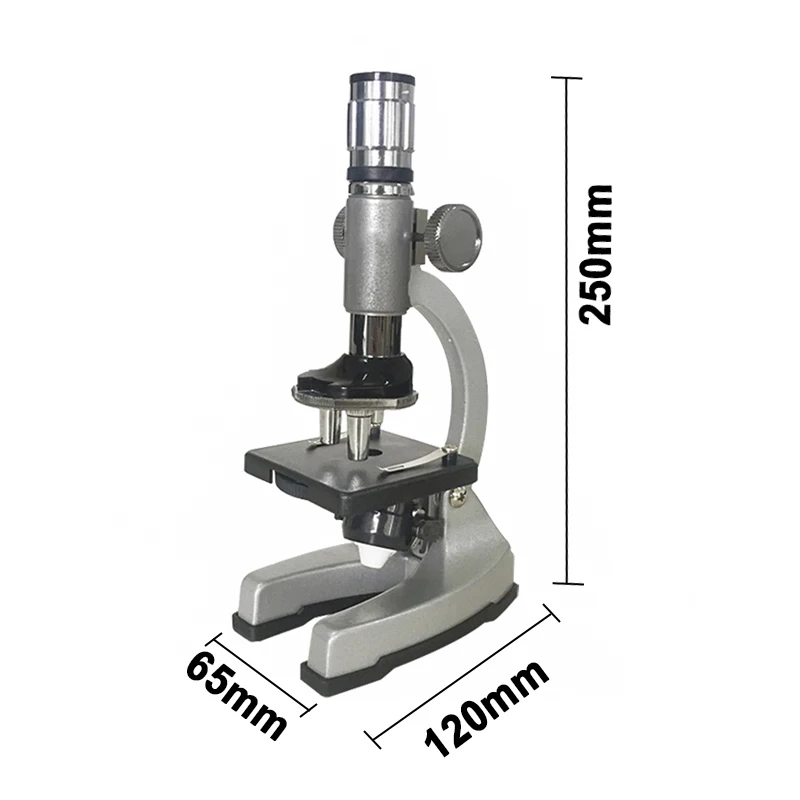 1200X Metal Microscope Illuminated Monocular Biological Microscope Present Gift for Children Student Educational Toy Microscope