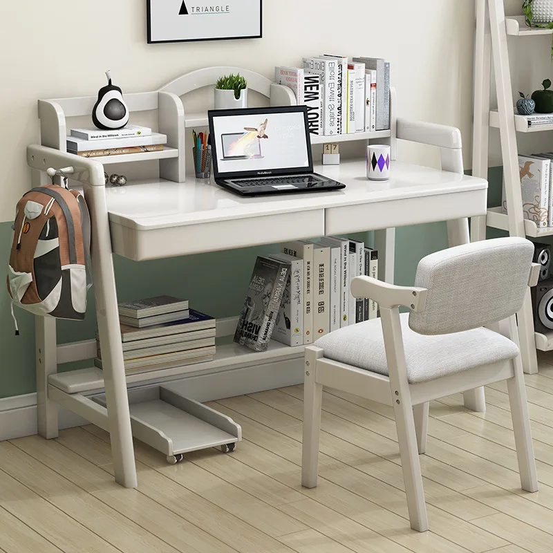 Solid Wood Computer Desk Children's Furniture Lifting Table Simple Home Student Study Bedroom Adjustable |