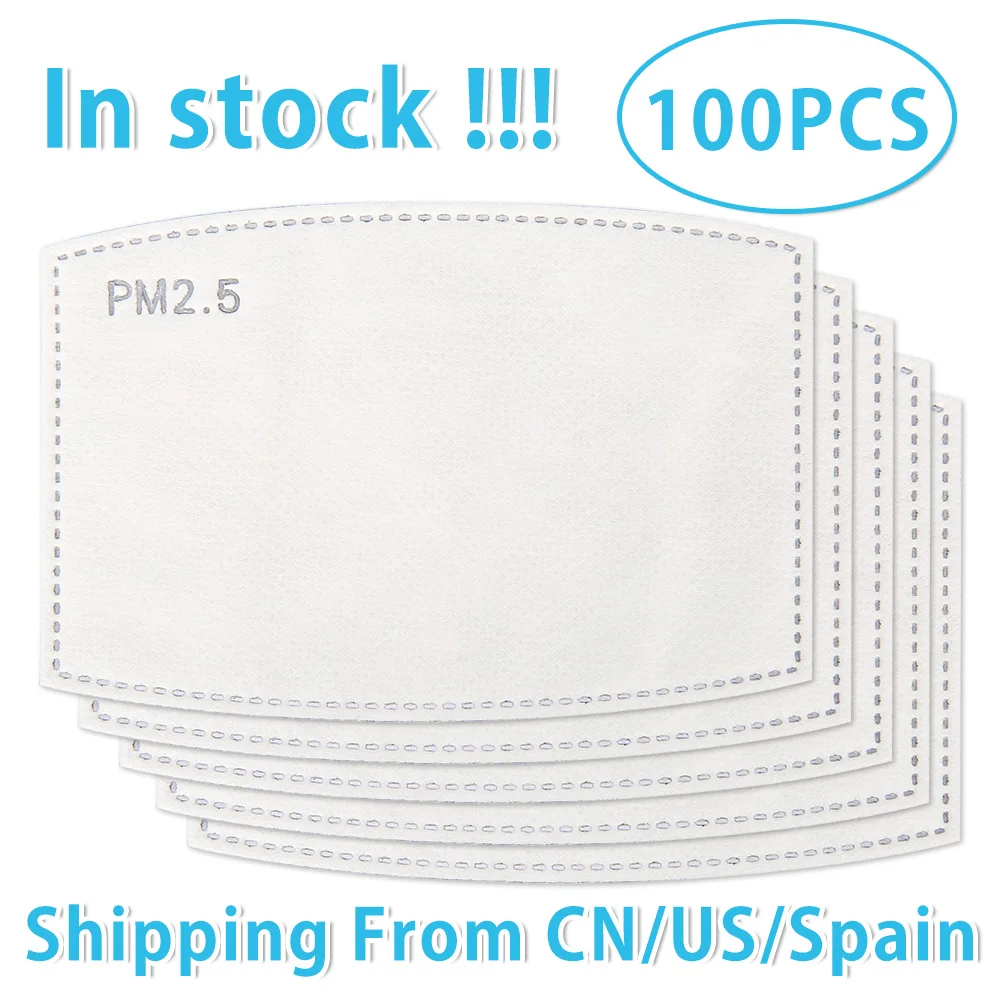 

10-100 PCS PM2.5 Filter Paper Anti Haze Mouth Face Mask Flu Anti pm 25 Dust Mask Activated Carbon for N95 KN95 KF94 Filter