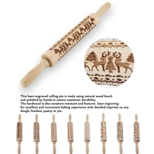 35*5 см Рождество тиснение Скалка выпечки печенье лапша печенье, фондан, пирог тесто гравировкой ролик олень; Снежинка