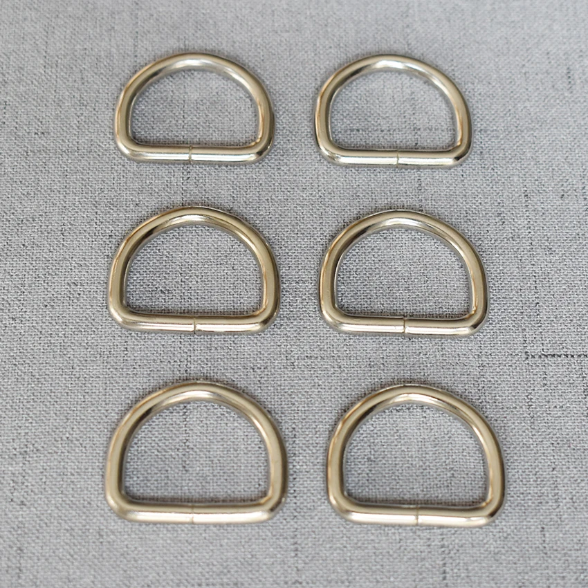 

50 Pcs/Lot 25mm Silver High Quality Metal D Ring Buckle for Webbing Backpack Bag Parts Leather Craft Strap Belt Purse Clasp