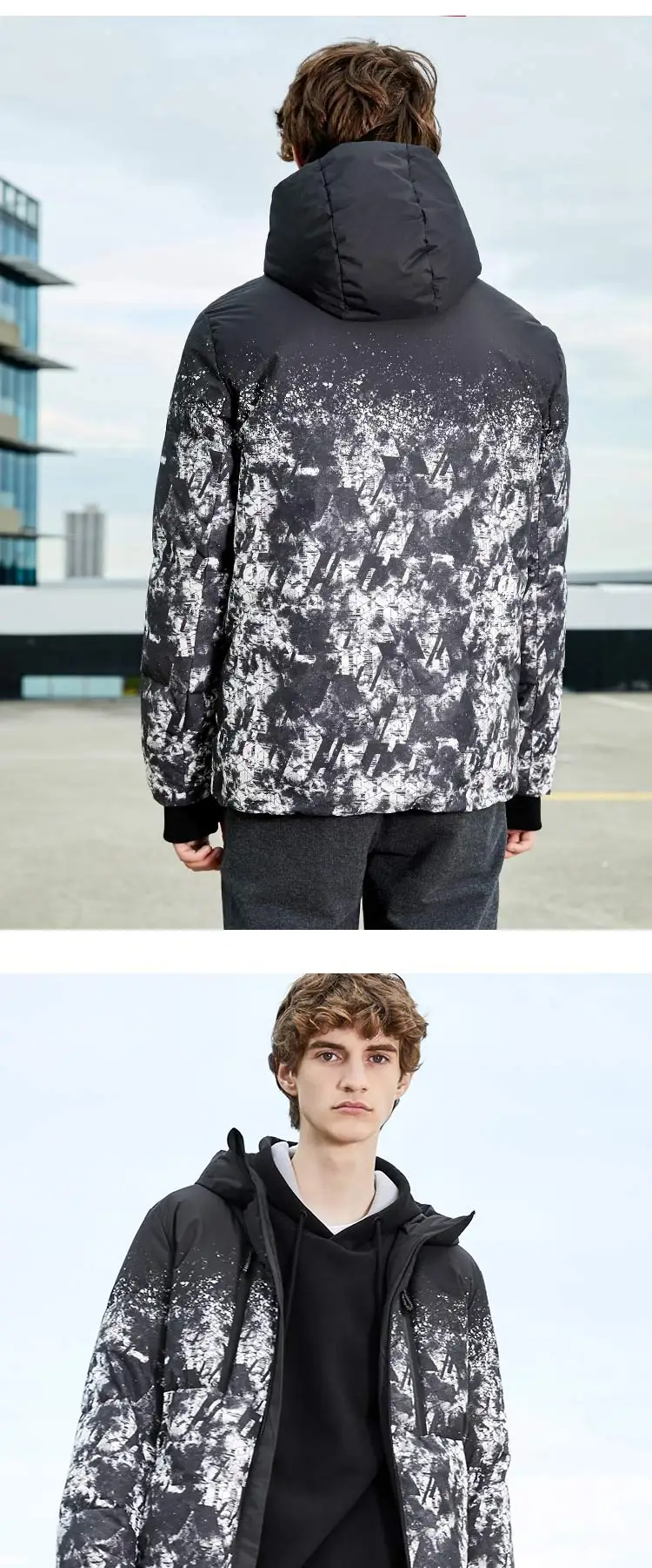 JackJones мужской спортивный с капюшоном стоячий воротник пуховик модное пальто 219312525