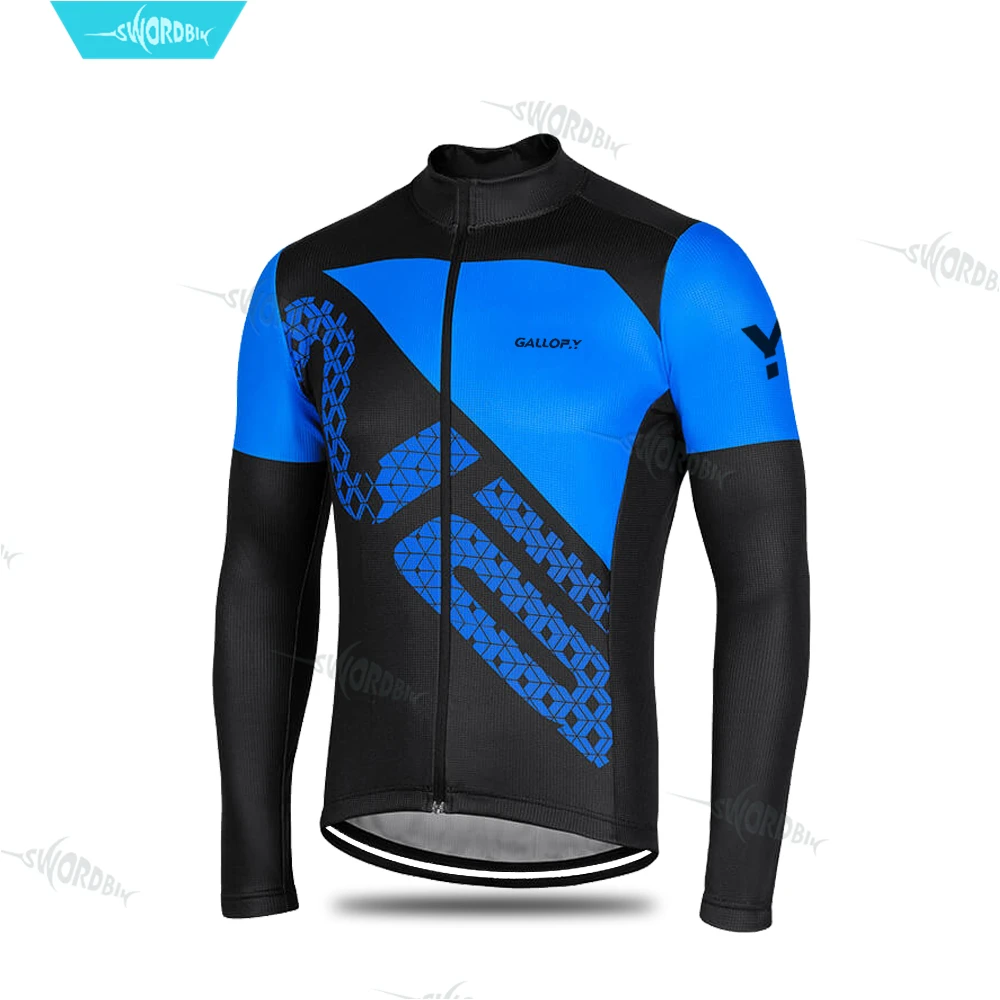 Pro Team длинный рукав Велоспорт Джерси Набор одежда для верховой езды Мужская MTB Одежда дышащая велосипедная одежда комбинезон комплект Ropa Ciclismo - Цвет: Cycling Jersey