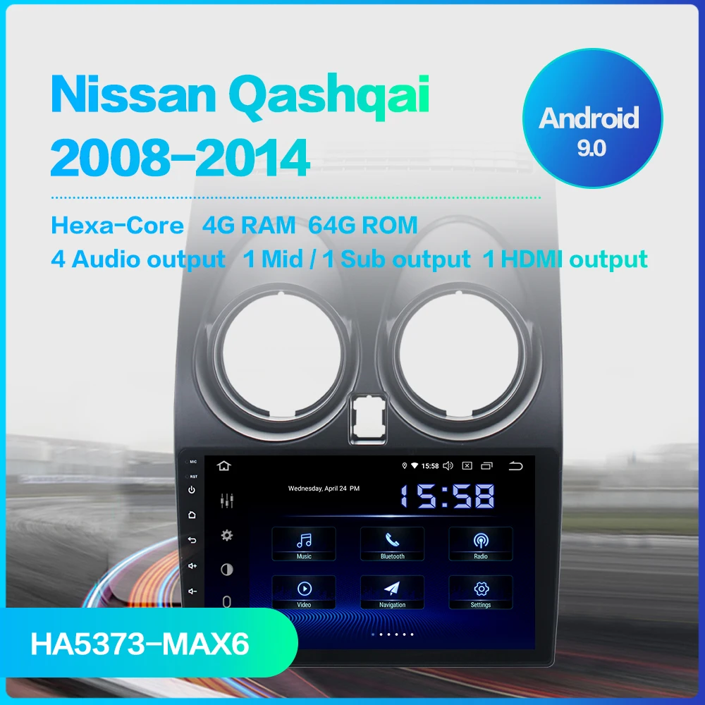 Discount 10.2" IPS Touch Screen Car Multimedia Player Built-in GPS Androidd 9.0 For Nissan Qashqai 2012 2013 2014 MP3 Bluetooth 1