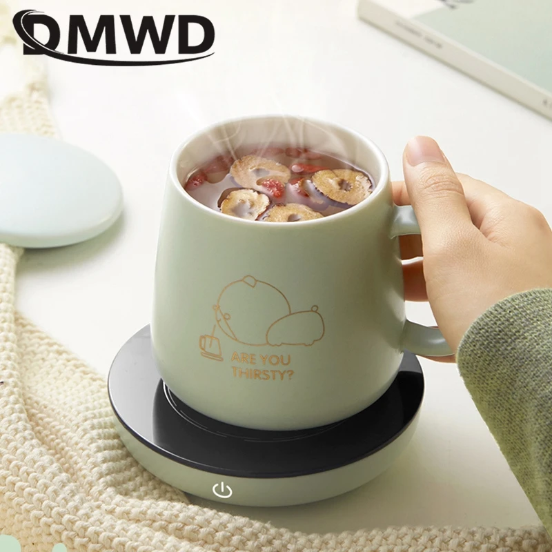 DMWD Portable Electric Hot Plate Baby Milk Warmer Tea Coffee Water Heater Heating Cup Pad Thermostat Coaster For Office 220V 4
