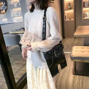 

Delicate Solid Color Messenger Bag Fashion Women PU Leather Durable Creative Pants Shape Shoulder Shopping Handbag