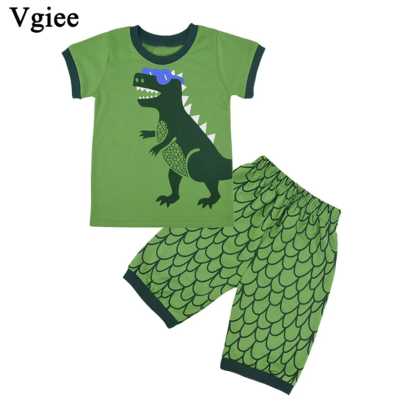 Vgiee/детская одежда для мальчиков; Изысканная детская одежда; коллекция года; Модный летний комплект для мальчиков с короткими рукавами и круглым вырезом; детская одежда; CC170