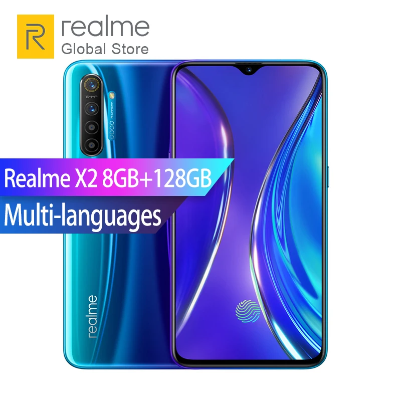 Realme X2 8 ГБ ОЗУ 128 Гб ПЗУ Snapdragon 730G Восьмиядерный 6," 64 мп камера заднего вида полный экран смартфон 30 Вт VOOC быстрое зарядное устройство 4000 мАч