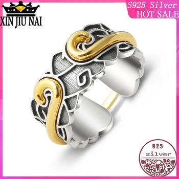 

100% S925 Sterling Silver Love Couple Ring Wukong Baby Hoop Curse Two-in-One Romantic Legends and Love Stories in Retro-ancient