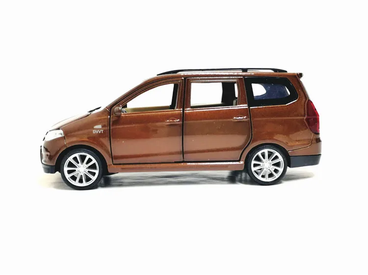 1:32 в коробке Wuling Hongguang коммерческий автомобиль 6 Открытый MPV детская игрушка звук и светильник Полицейская машина модель автомобиля из сплава