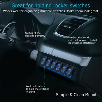 

ABS Switch Panel Holder 4 Gang Mounting Hosing Replacement Accessories Car Black