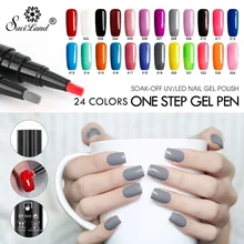 Гель для ногтей 3-в-1, за один шаг Ручка-лак УФ-светодиодный лак для ногтей с эффектом замачивания гибридная долговечная гелевая краска 24 цвета на выбор