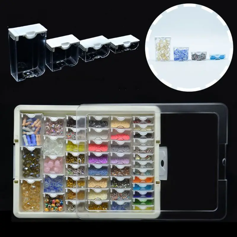 

50 Lattices Dismountable Diamond Embroidery Painting Accessories Storage Box Art