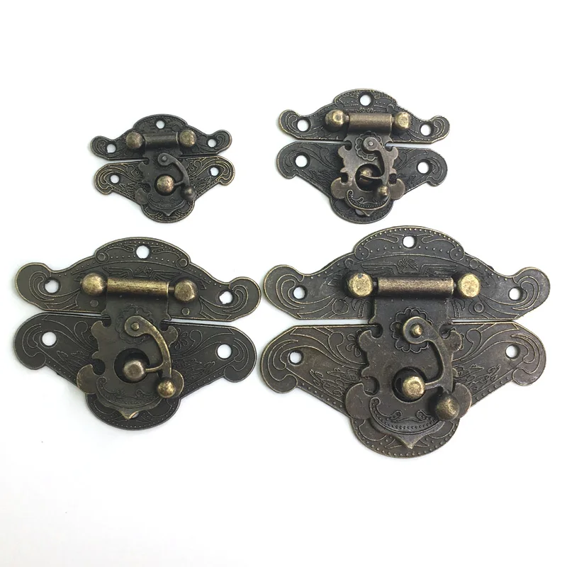 1х античный бронзовый Деревянный чехол с застежкой декоративная защелка