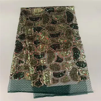

African red Lace Fabric 2019 green Embroidery Nigerian Lace Fabric. High Quality Stones French Tulle Lace Fabric For Women
