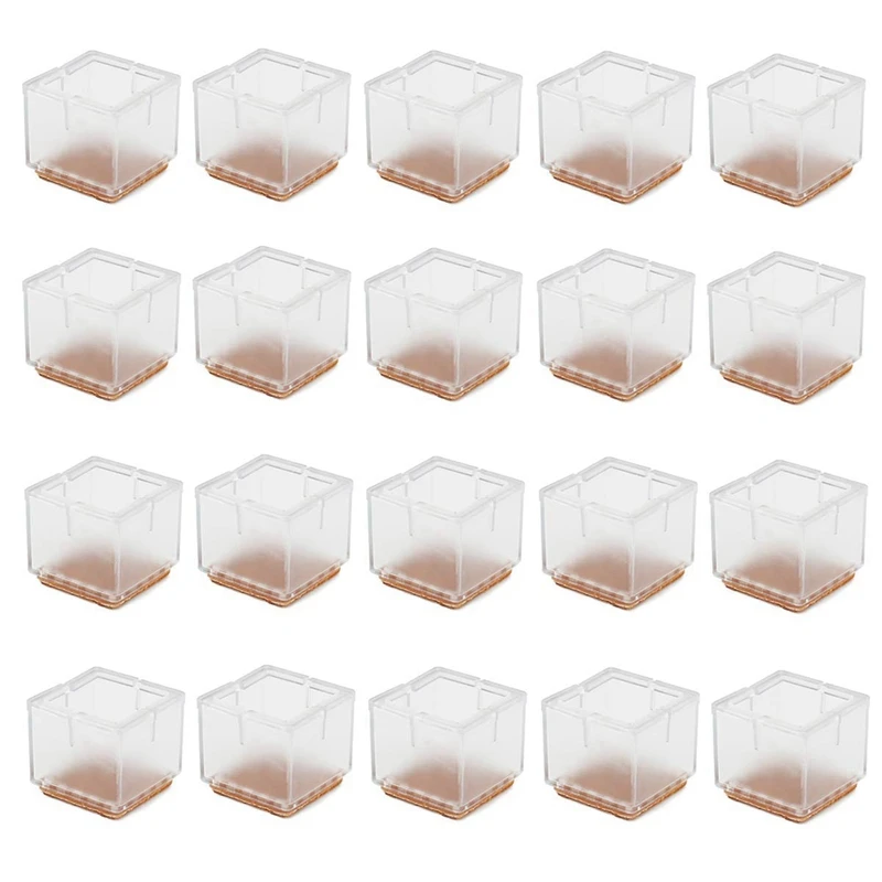20 Pcs 3 3 5cm Chair Leg Caps Furniture Feet Pads Wood Floor