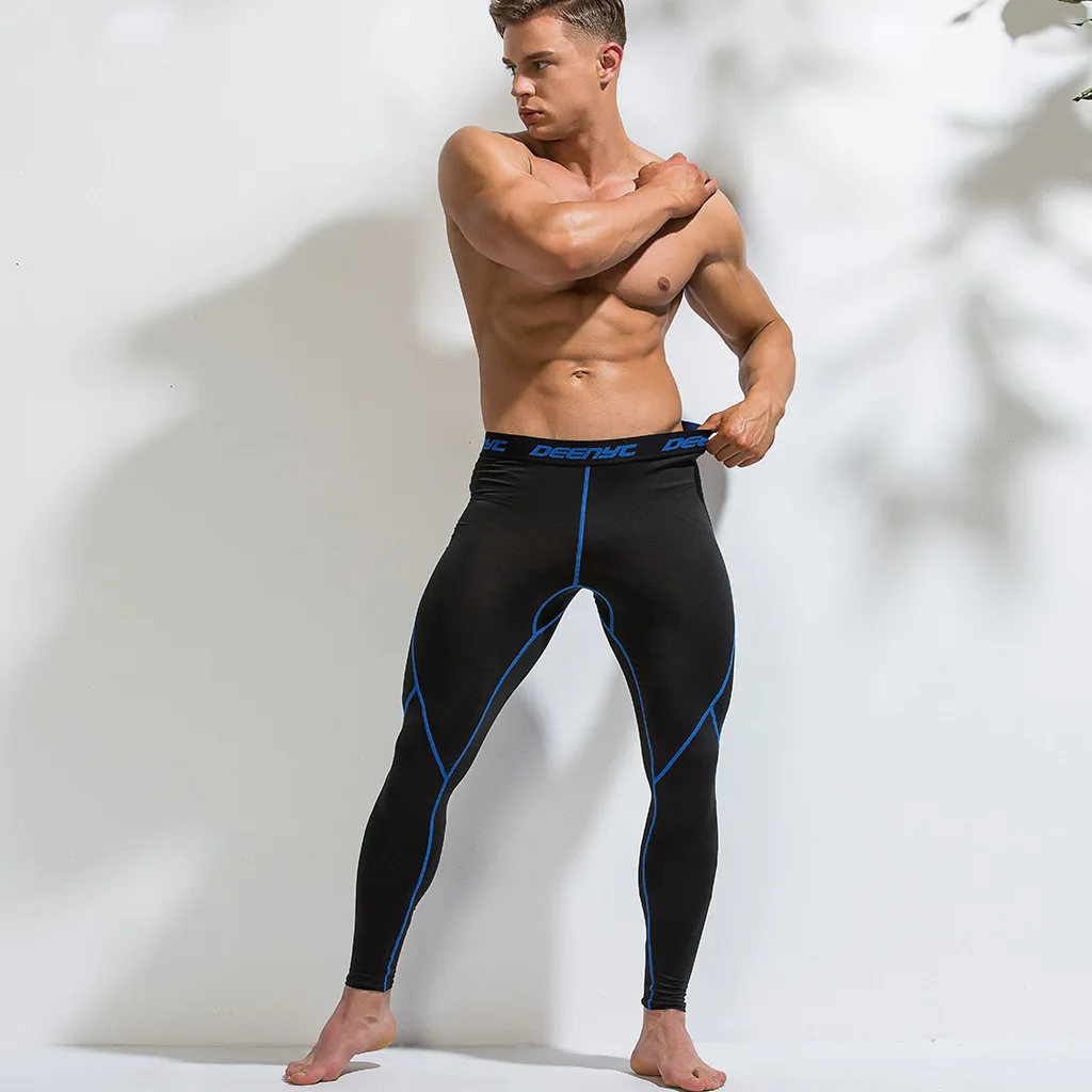 

Quick Dry Ankle Length Pants Gym Socks Training Fitness Men's Running Tights High Elastic Compression Sports Leggings Pants